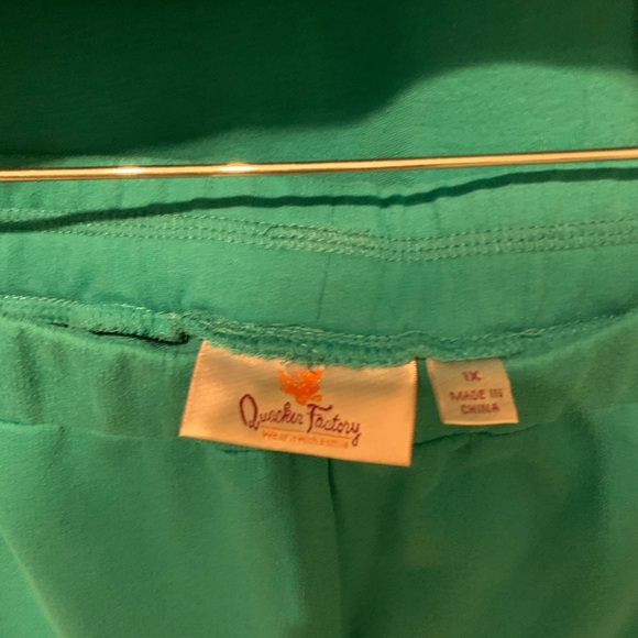 Quacker Factory 2-Piece Teal Cropped Set - Picture 8 of 10